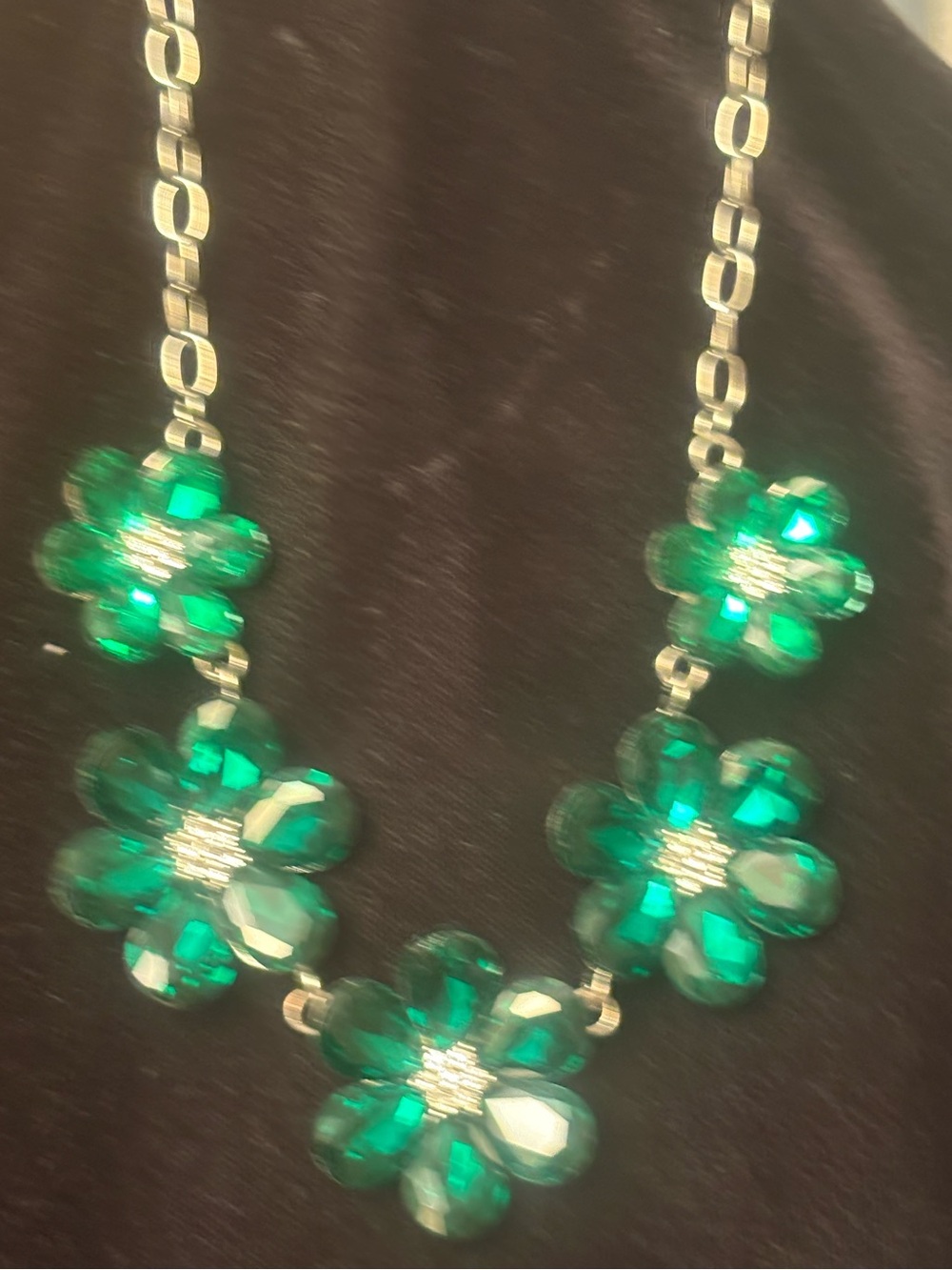 Emerald Green Floral Statement Necklace